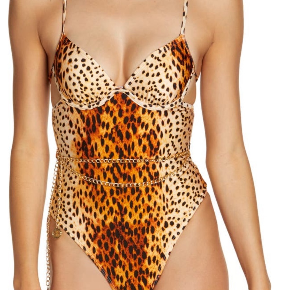River island strappy chain plunge one piece